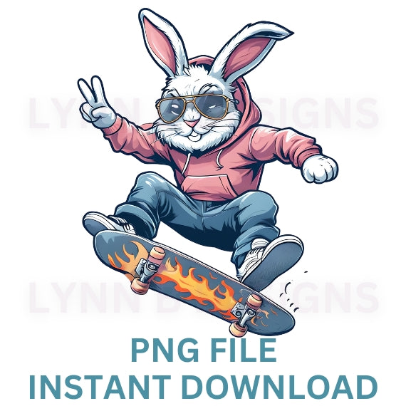 Skateboarding easter bunny png