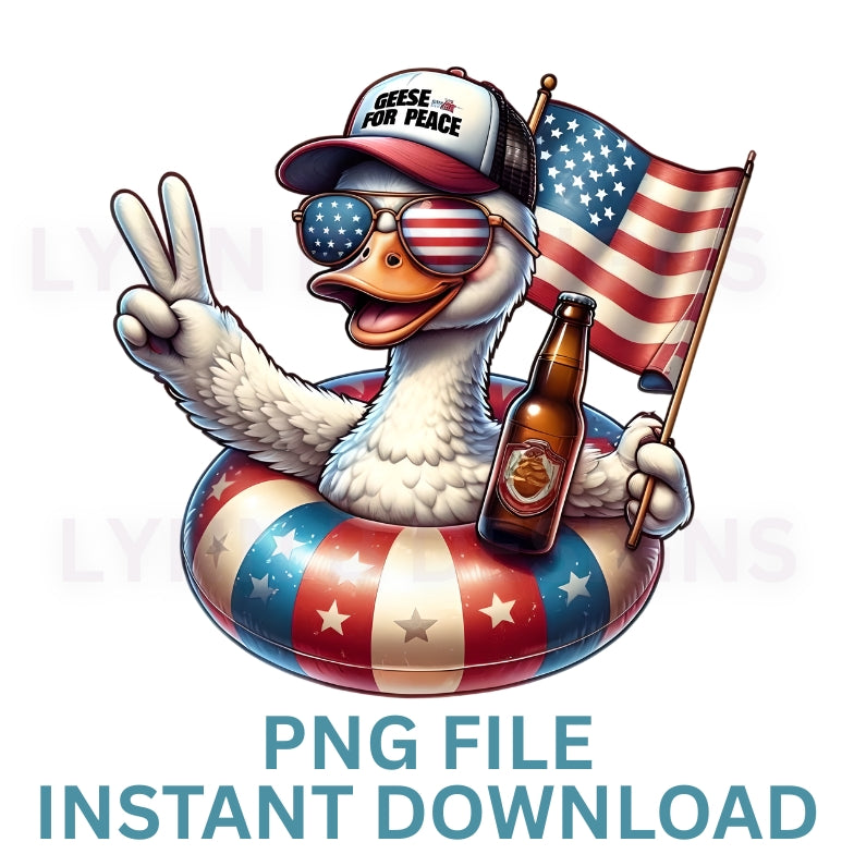 Geese for Peace Goose July 4th png, july 4th png files