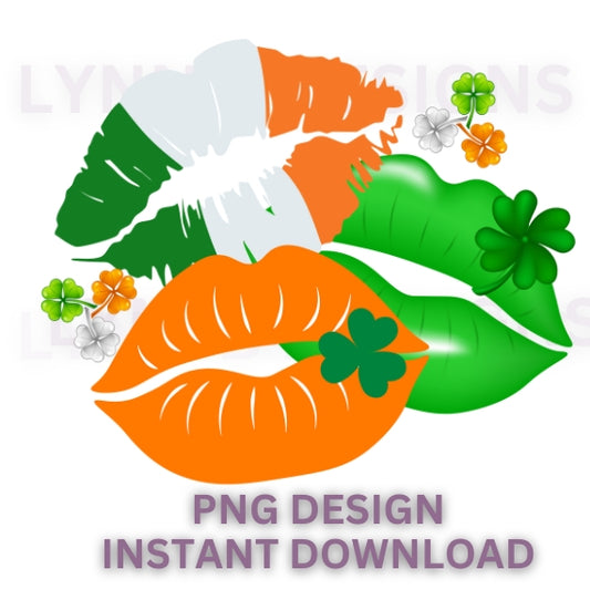 Irish lips png, Irish flag png