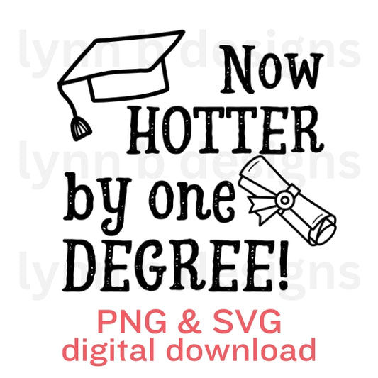 Now hotter by one degree, funny graduation png svg