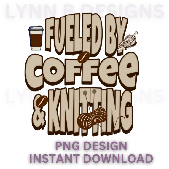 Fueled by coffee and knitting png