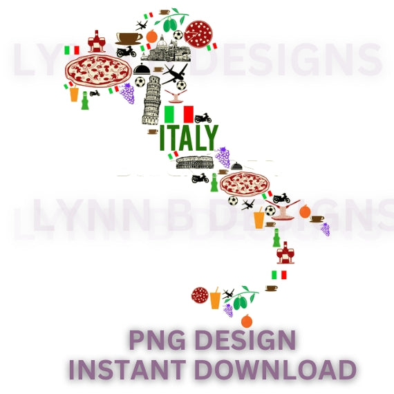 Italy map illustration png