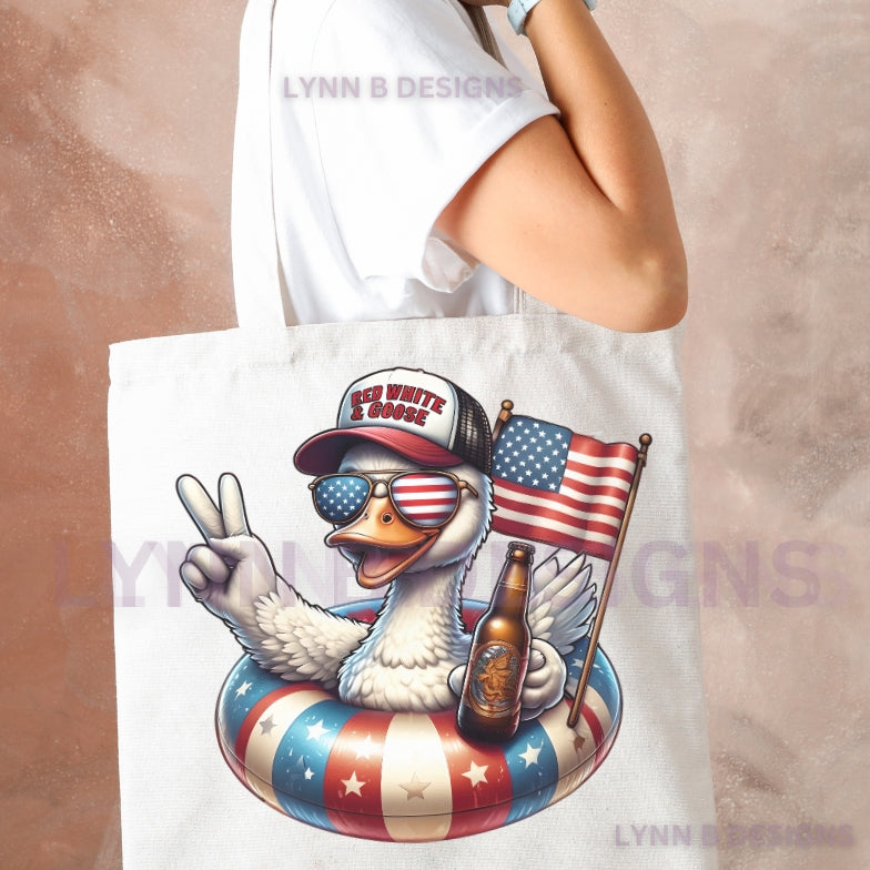 Red White & Goose png, goose png 4th of july