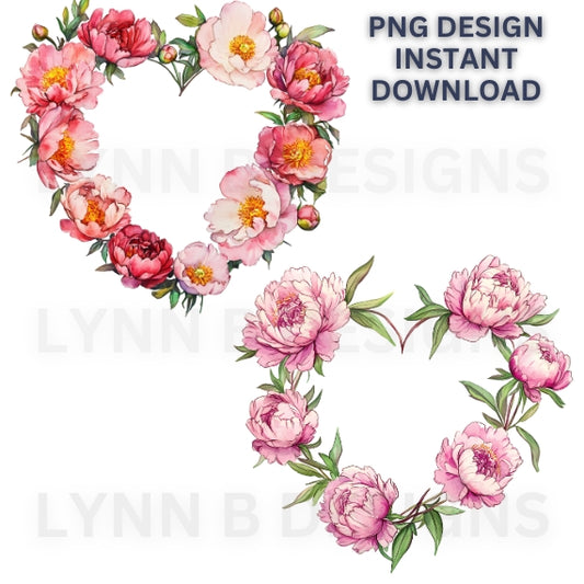 Floral Heart png bundle